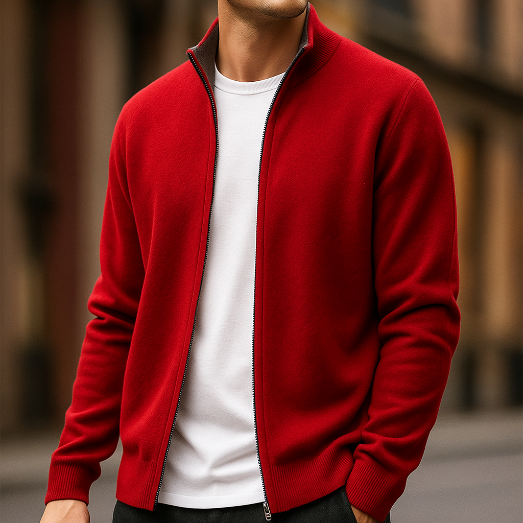 Cardigan con cerniera in cashmere Venezia