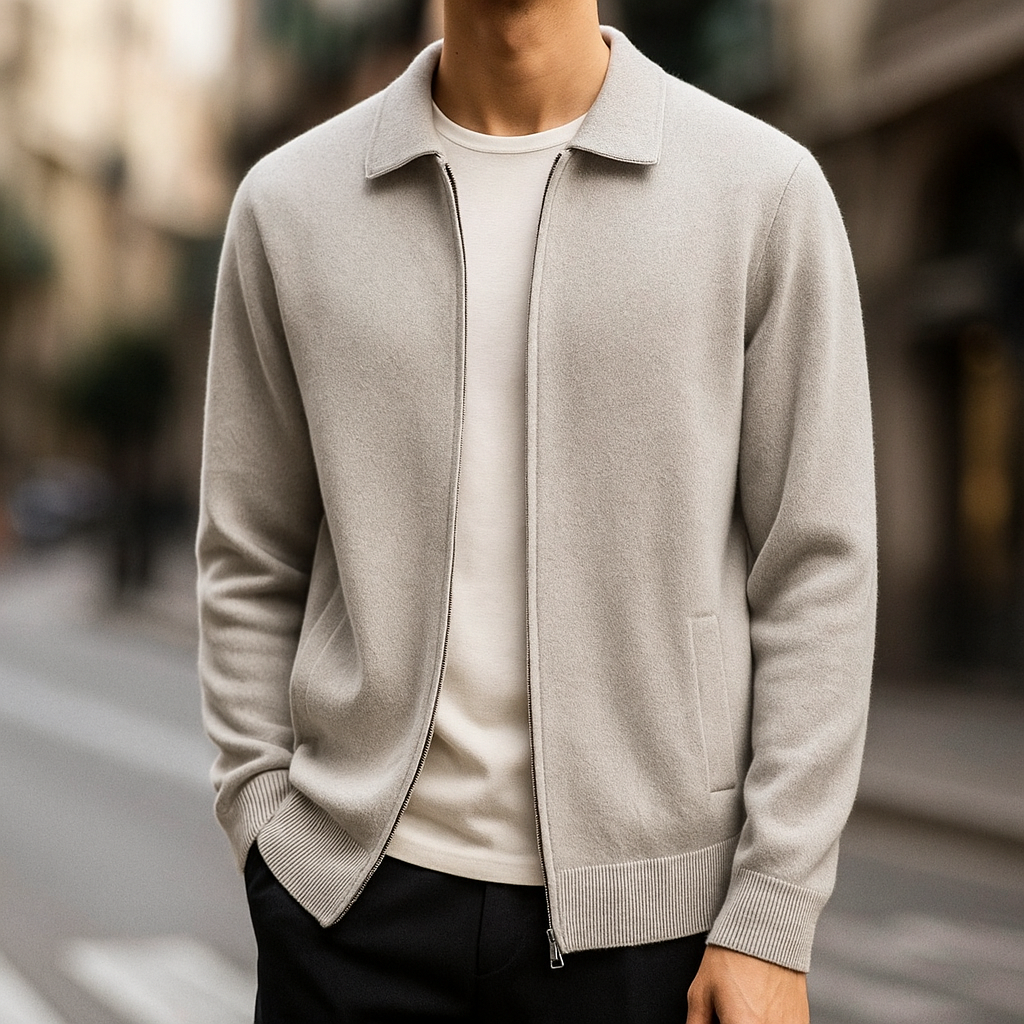 Cardigan con cerniera in cashmere Roma