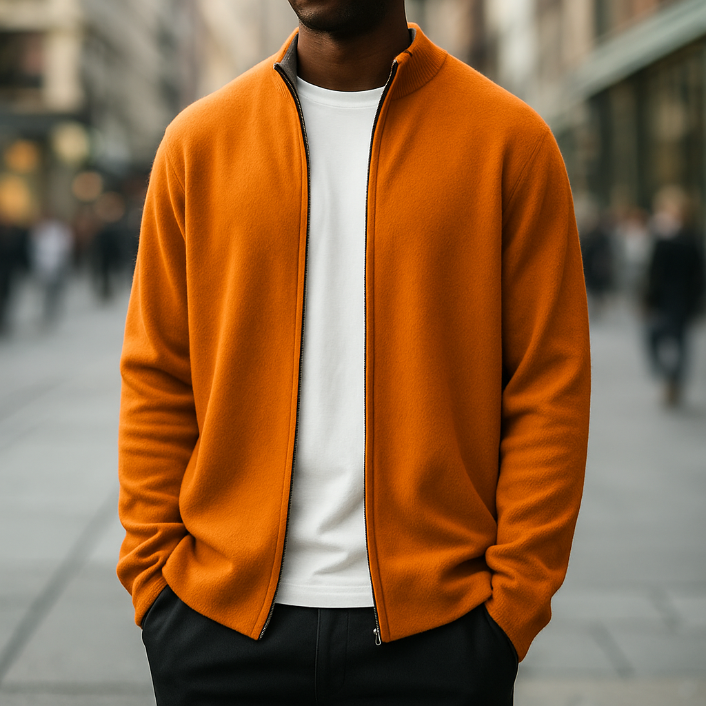 Cardigan con cerniera in cashmere Venezia