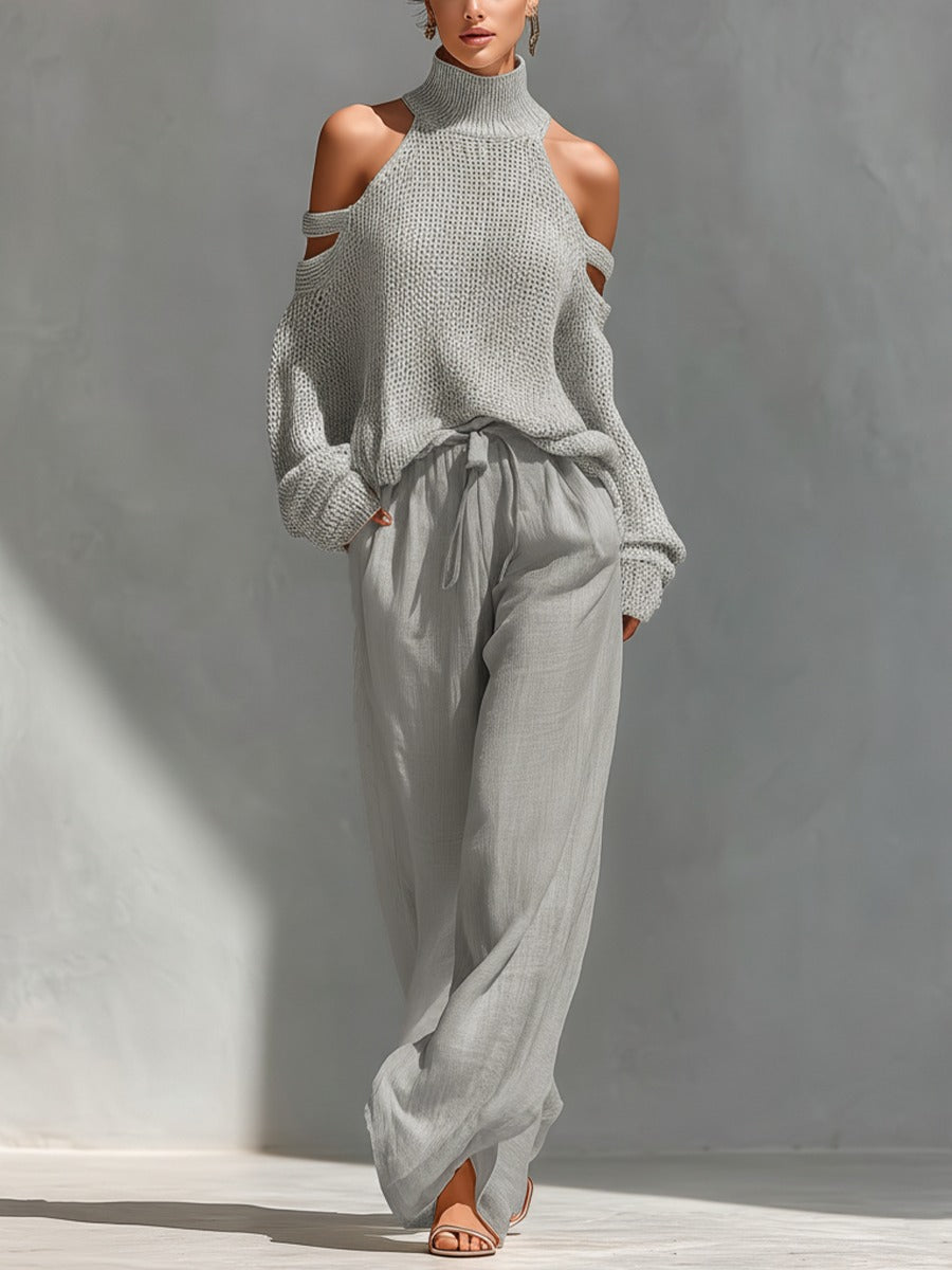 Camilla • Completo alla moda in maglia e lino