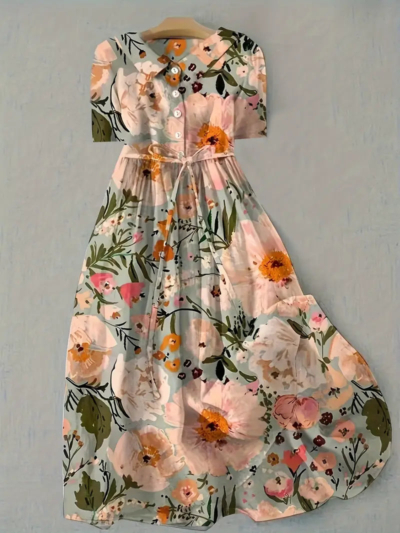 Aurélie | Abito floreale estivo dai toni caldi