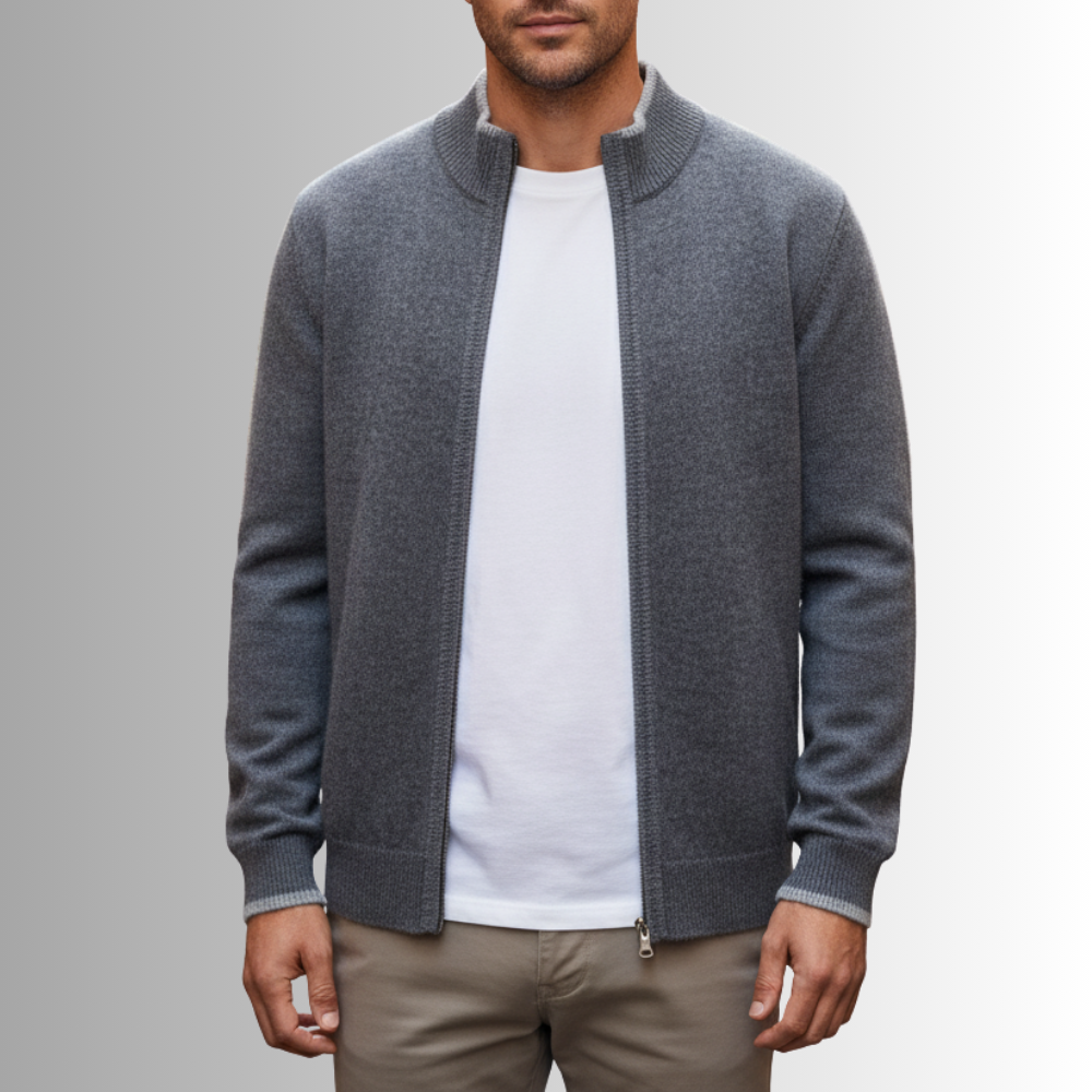 Cardigan in cashmere con cerniera Como