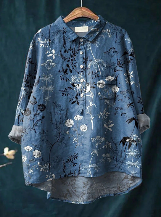 Betty™ | Camicia floreale artistica in lino