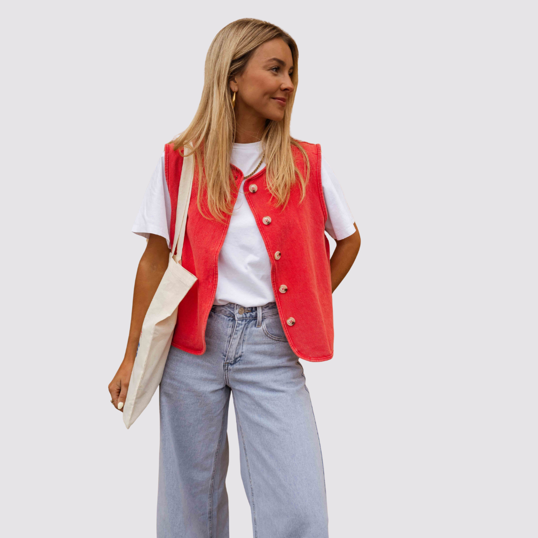 Alizia™ | Gilet in Denim Morbido con Bottoni