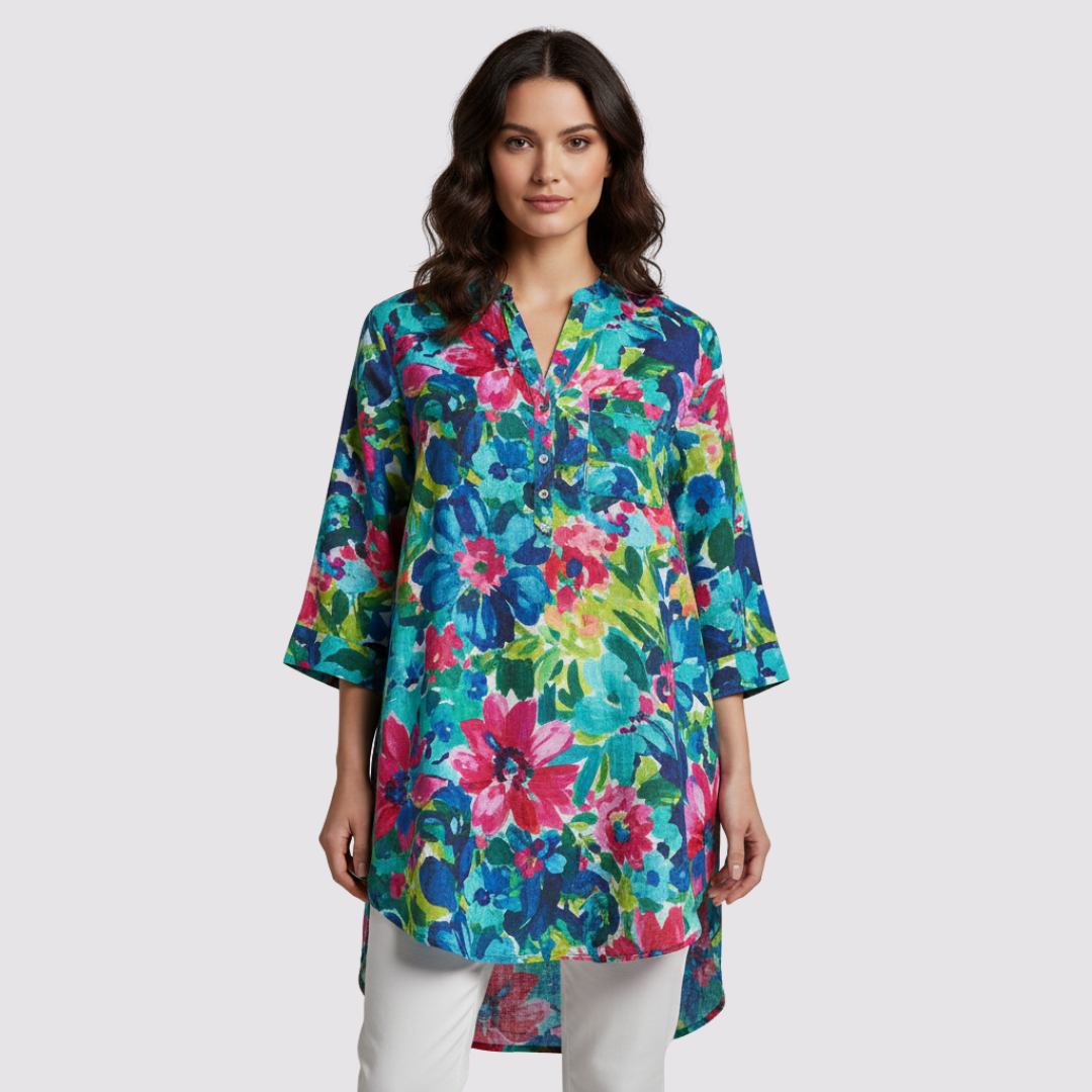 Betty™ | Camicia floreale artistica in lino