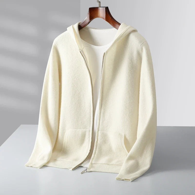 Felpa con cappuccio e zip in cashmere Sorrento