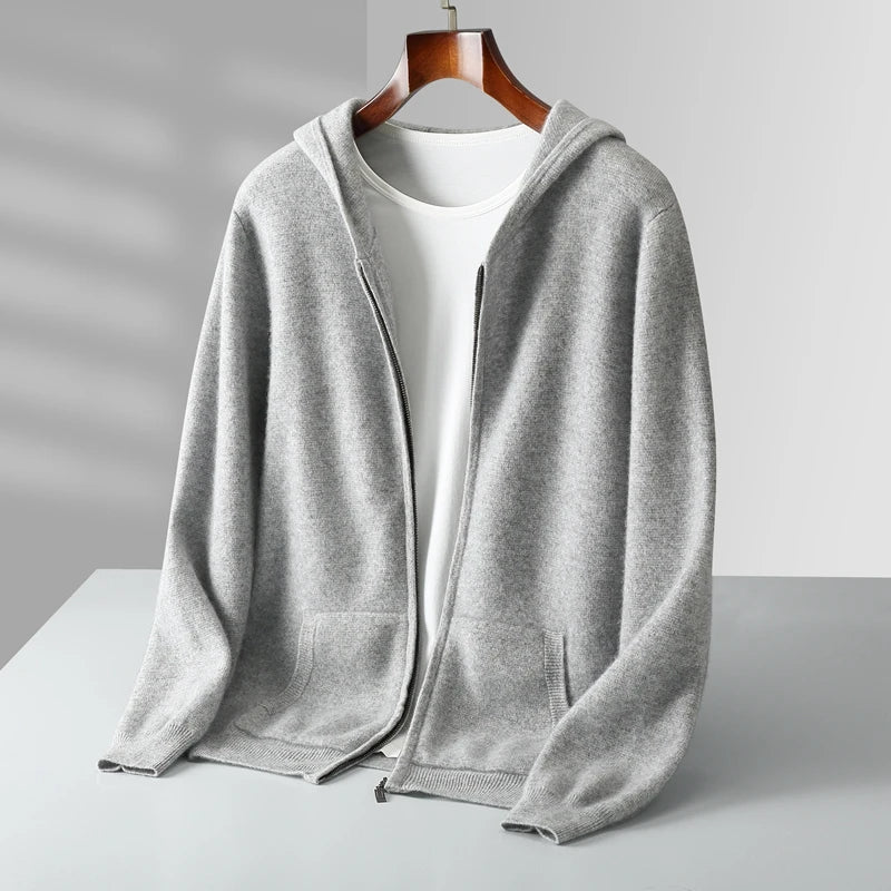 Felpa con cappuccio e zip in cashmere Sorrento