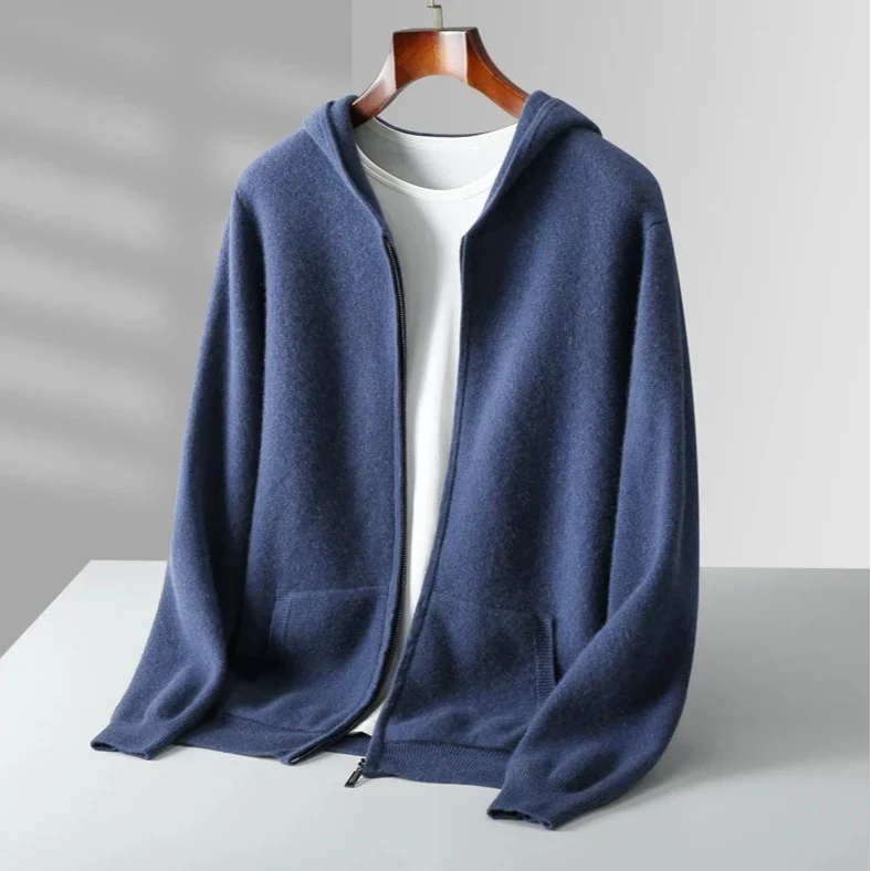 Felpa con cappuccio e zip in cashmere Sorrento
