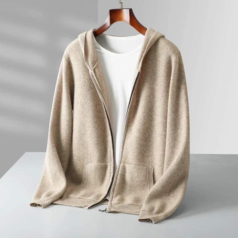 Felpa con cappuccio e zip in cashmere Sorrento