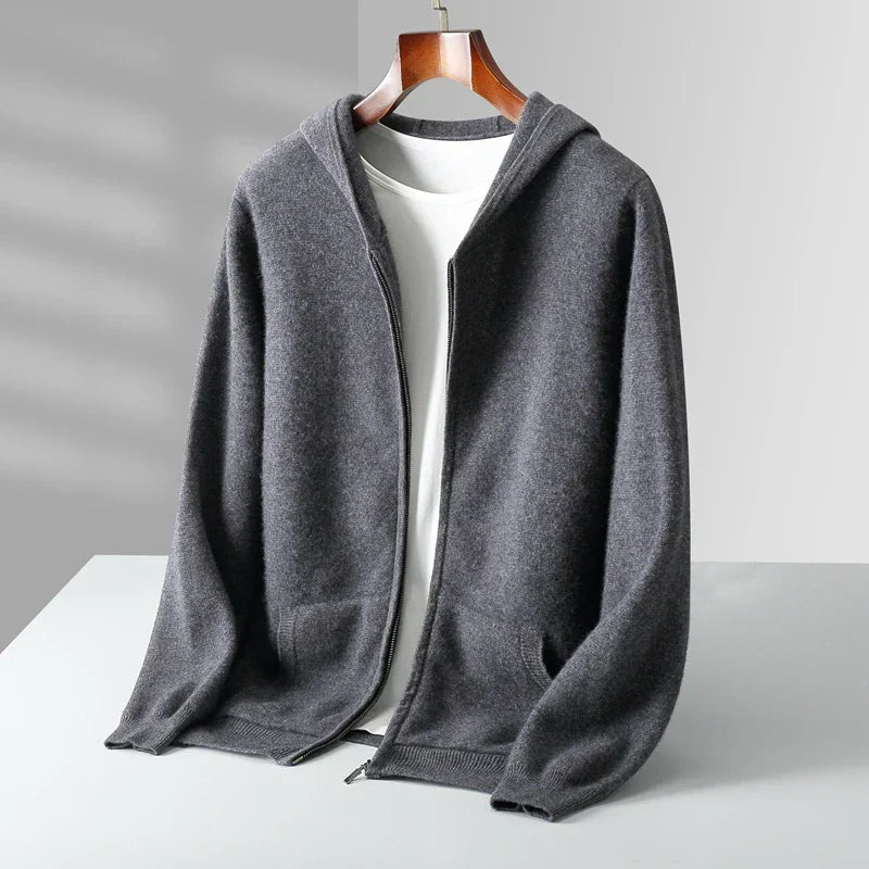Felpa con cappuccio e zip in cashmere Sorrento