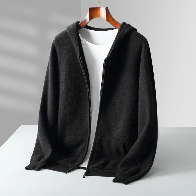 Felpa con cappuccio e zip in cashmere Sorrento