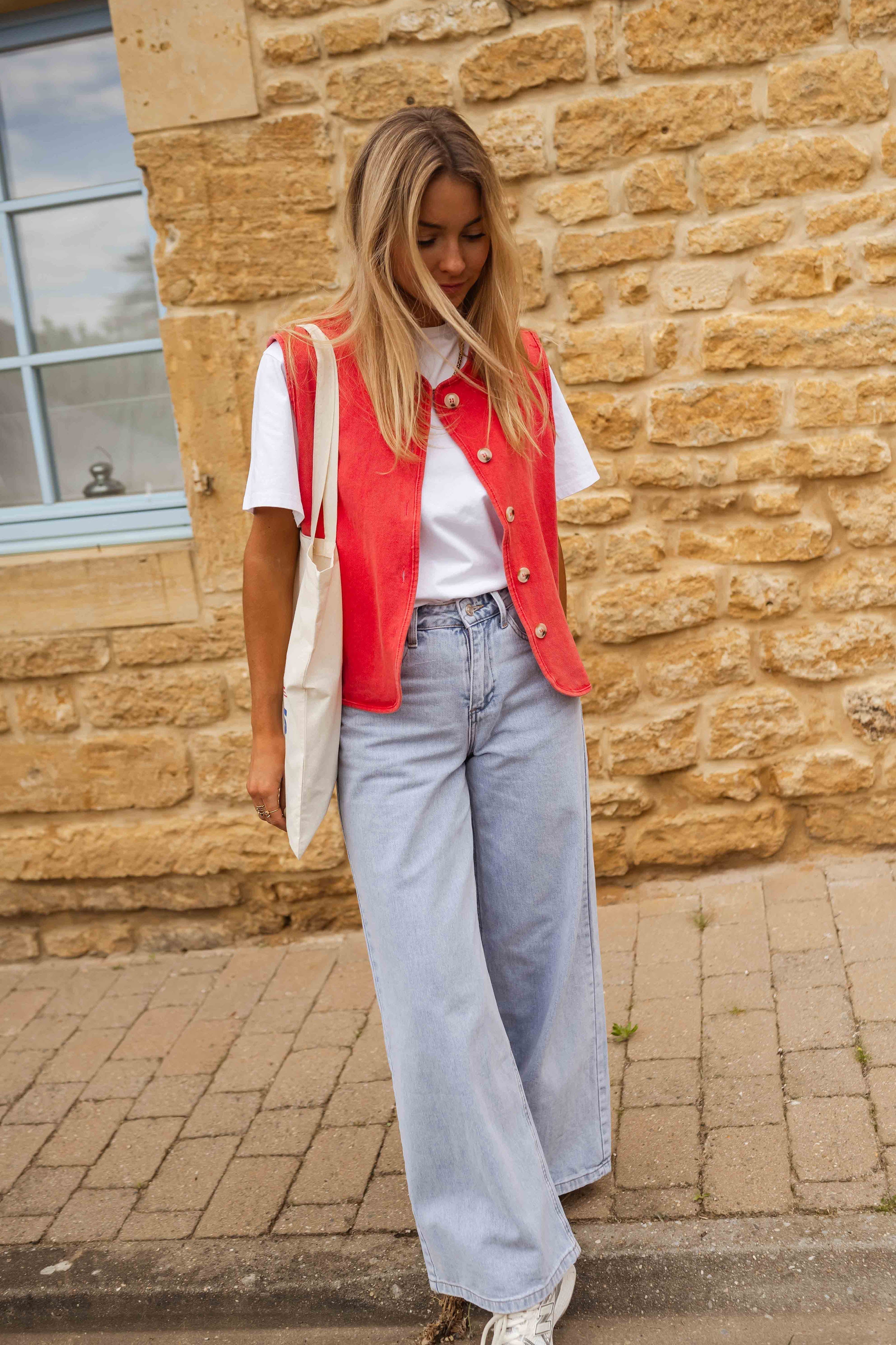 Alizia™ | Gilet in Denim Morbido con Bottoni