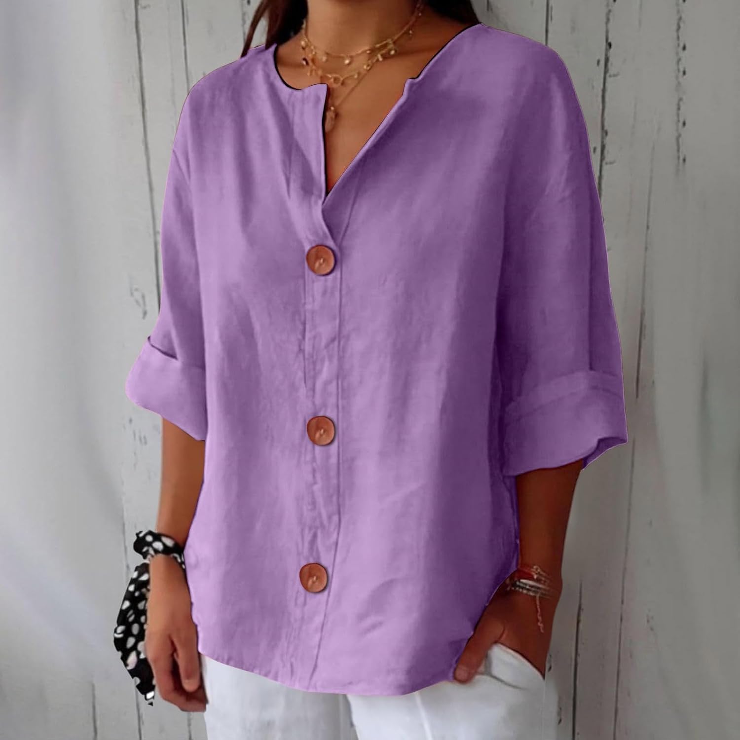 Lyra™ | Camicia leggera in lino con bottoni