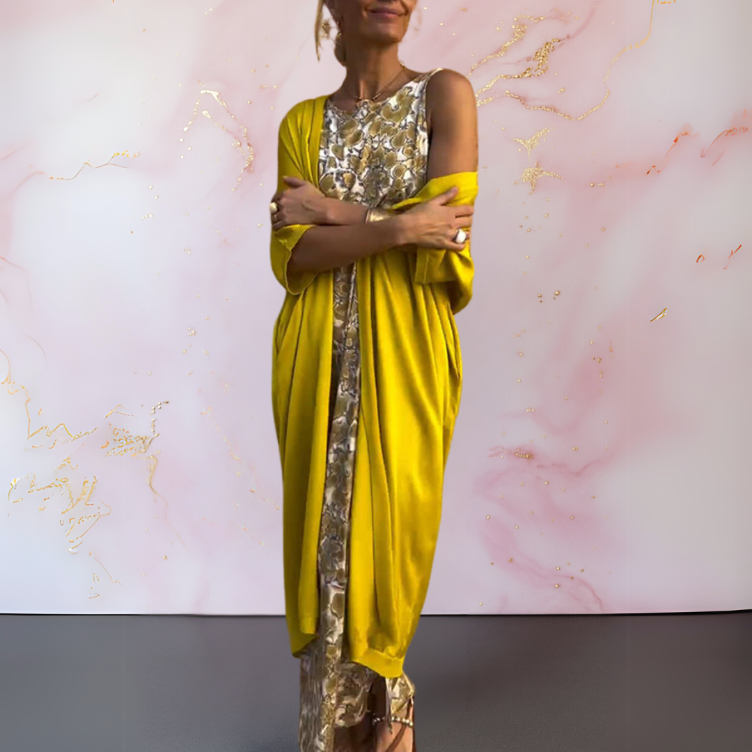 Sabine™ | Elegante set abito con cardigan