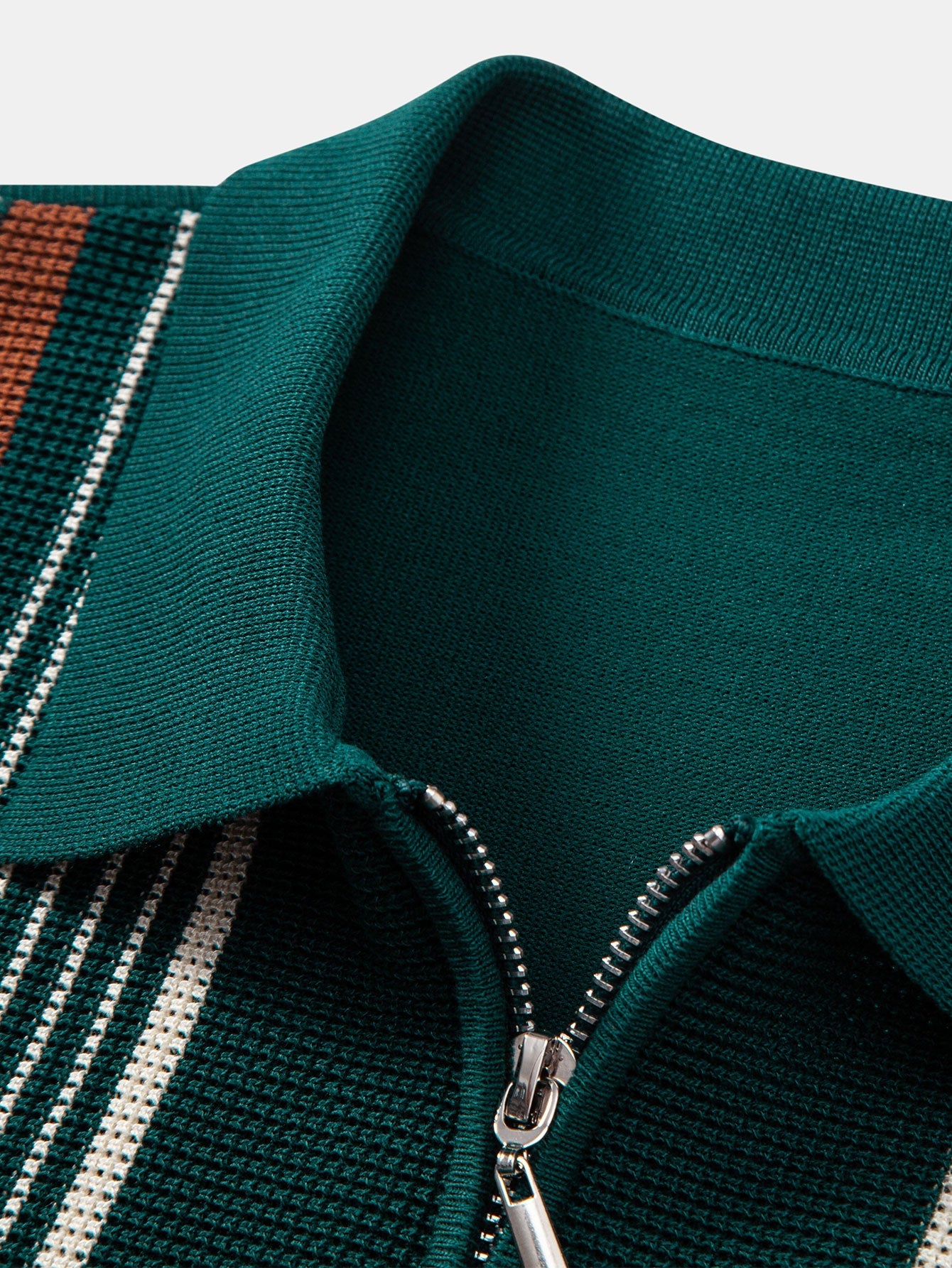 Roma - Polo con zip a righe retrò