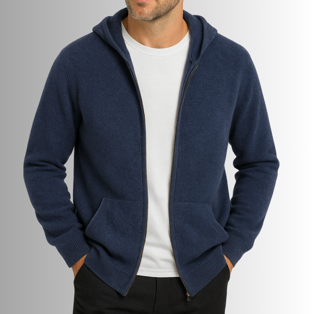 Felpa con cappuccio e zip in cashmere Sorrento