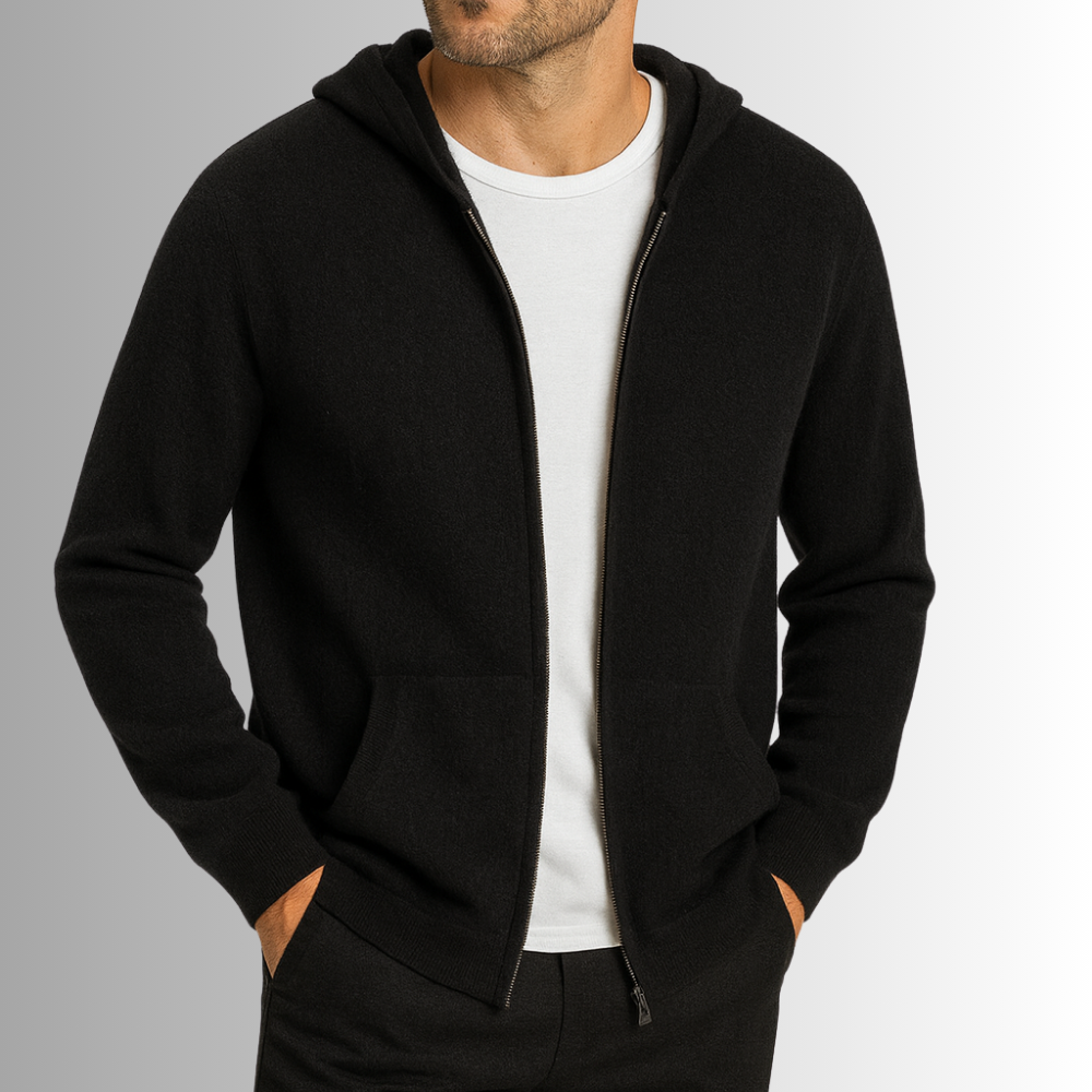 Felpa con cappuccio e zip in cashmere Sorrento