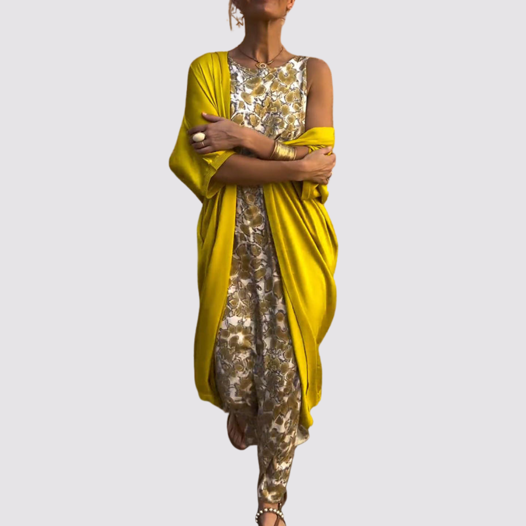 Sabine™ | Elegante set abito con cardigan