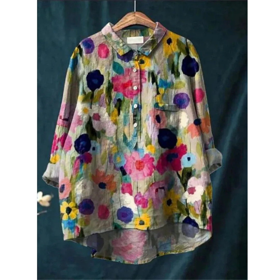 Betty™ | Camicia floreale artistica in lino