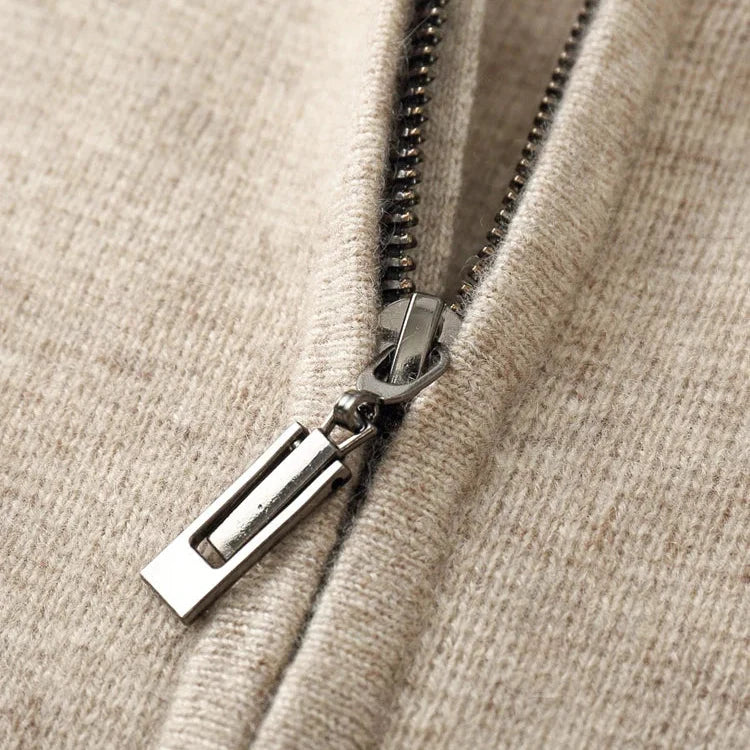 Felpa con cappuccio e zip in cashmere Sorrento