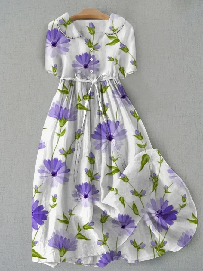 Amélie | Vestito elegante con fiori di lavanda