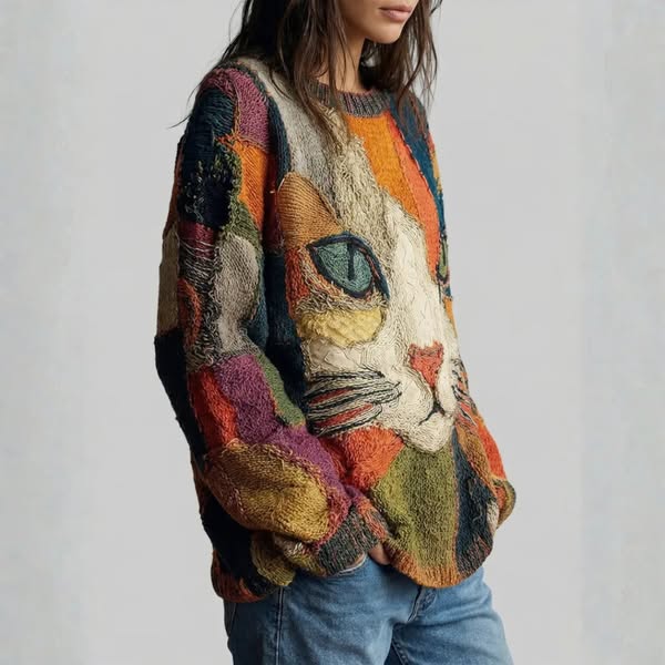 Maglione artistico “Gatto carino”