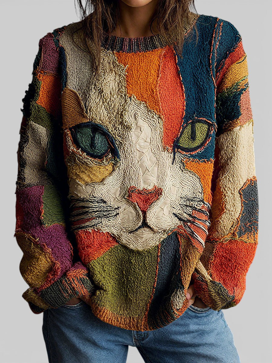 Maglione artistico “Gatto carino”